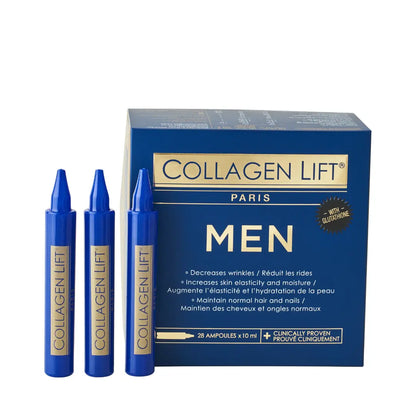 Men drinkbaar collageen verbetert de huid van mannen van binnenuit. Collagen Lift.